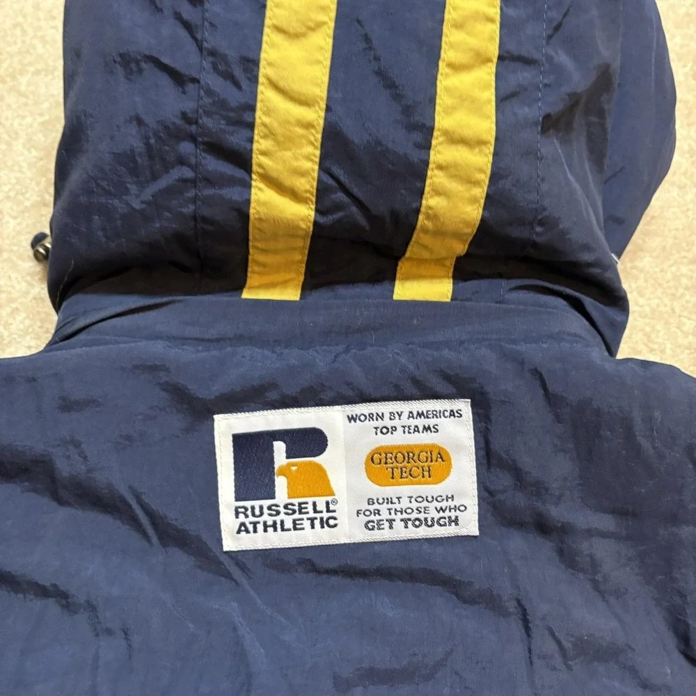 Vintage Georgia Tech Yellow Jackets Jacket Mens Large Puffer NCAA Russell‎ 90s